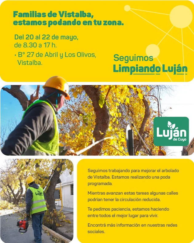 Tareas de poda en Vistalba