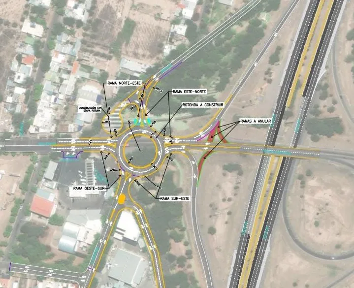 Planimetría general del nuevo ingreso a la Ciudad de Luján de Cuyo