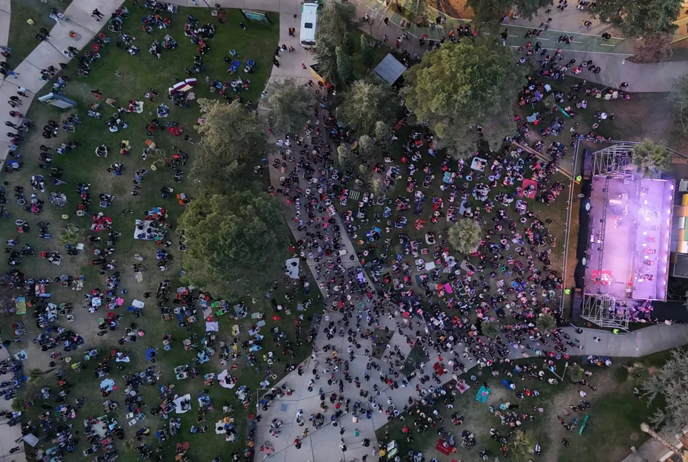 Vista aérea del Parque Cívico de Luján de Cuyo